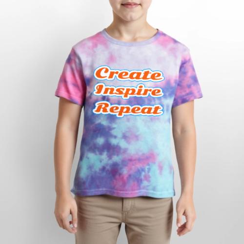Create, Inspire, Repeat — Artist Life Script - Kid's Tie Dye T-Shirt