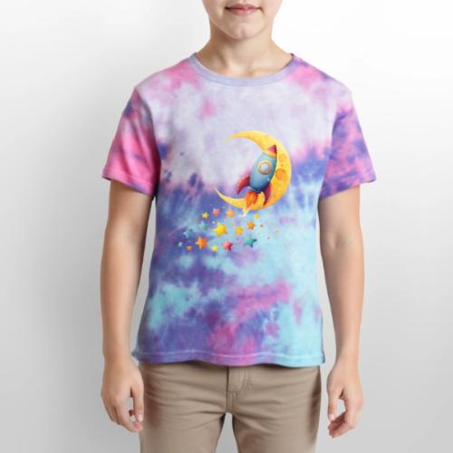 Rocket Trail of Stars - Kid's Tie Dye T-Shirt