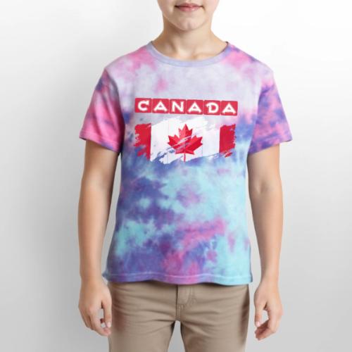 Canada, Inspired by the Canadian flag - Kid's Tie Dye T-Shirt