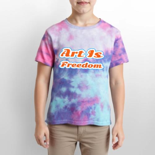 Art Is Freedom — Creative Expression Script - Kid's Tie Dye T-Shirt