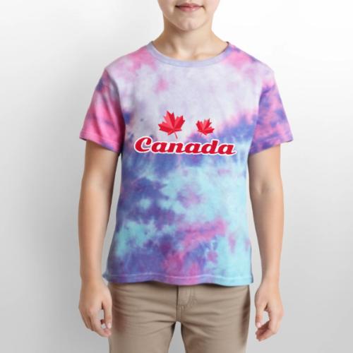 Canada with two maple leaves - Kid's Tie Dye T-Shirt