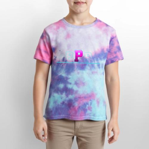 Letter P – Capital Varsity Alphabet Monogram - Kid's Tie Dye T-Shirt