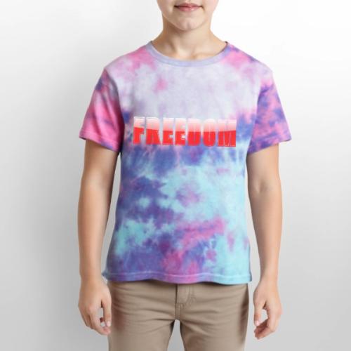 Freedom Typography Design - Kid's Tie Dye T-Shirt