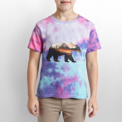 Canada Bear: fiery tones - Kid's Tie Dye T-Shirt