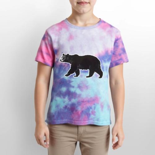 Midnight Black Bear - Kid's Tie Dye T-Shirt