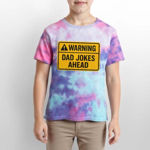 Fathers Day Gift Warning Dad Jokes Ahead T-Shirt - Kid's Tie Dye T-Shirt