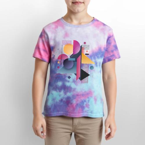 Color Pulse Geometry - Kid's Tie Dye T-Shirt