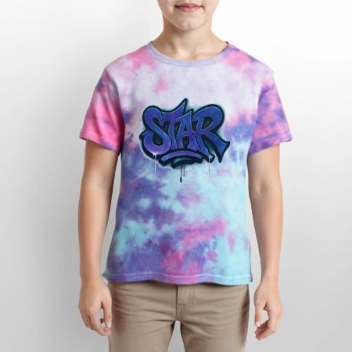 Cosmic STAR Graffiti Tag Tee - Kid's Tie Dye T-Shirt