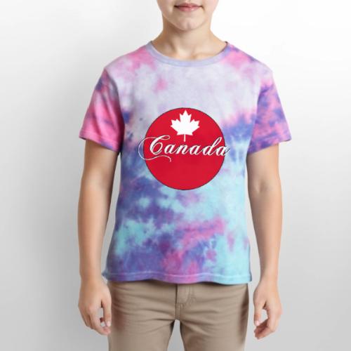 Canada in red and white - Kid's Tie Dye T-Shirt