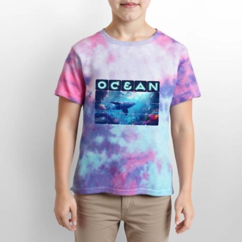 Ocean: Whale’s Path - Kid's Tie Dye T-Shirt