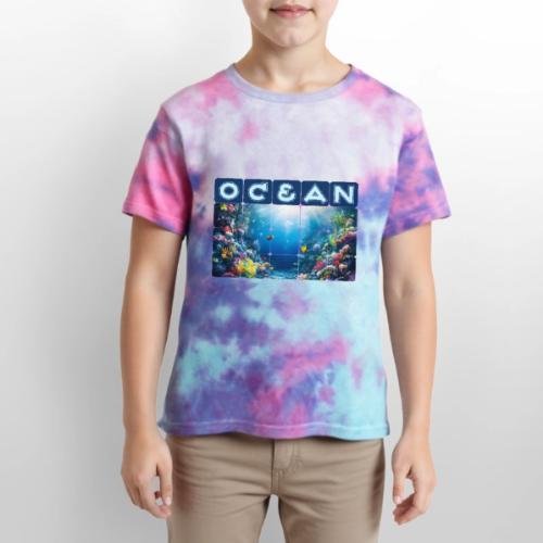 Ocean: Neon Reef Glow - Kid's Tie Dye T-Shirt