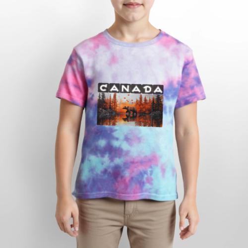 Canada Wilderness Art - Kid's Tie Dye T-Shirt