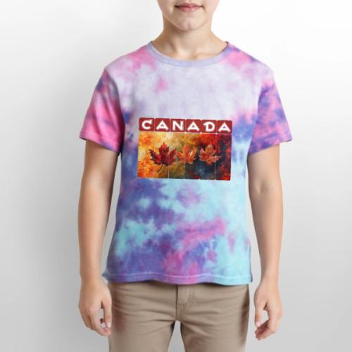 Painted Canada Leaves - Kid's Tie Dye T-Shirt