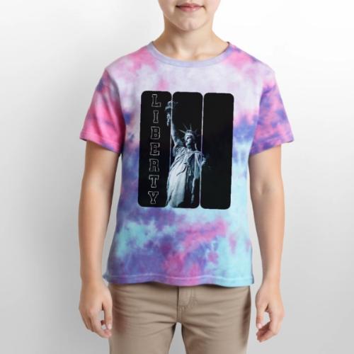 USA: Vertical Liberty - Kid's Tie Dye T-Shirt