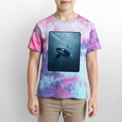 Orca Ocean Wildlife Design - Kid's Tie Dye T-Shirt