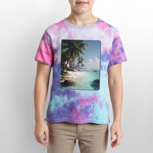 Tropical Beach Paradise Palm Design - Kid's Tie Dye T-Shirt