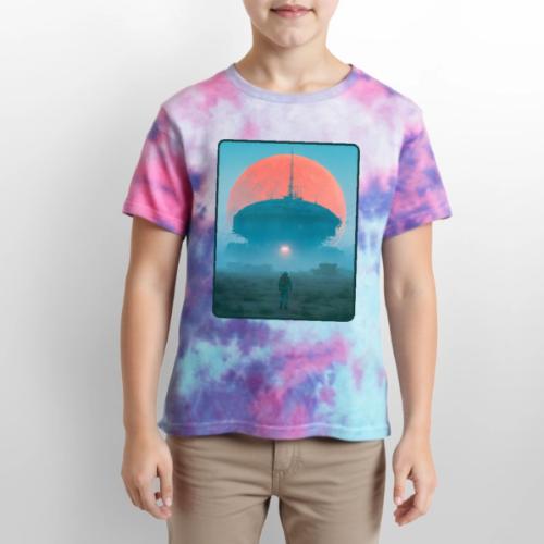 Astronaut Alien Outpost Design - Kid's Tie Dye T-Shirt