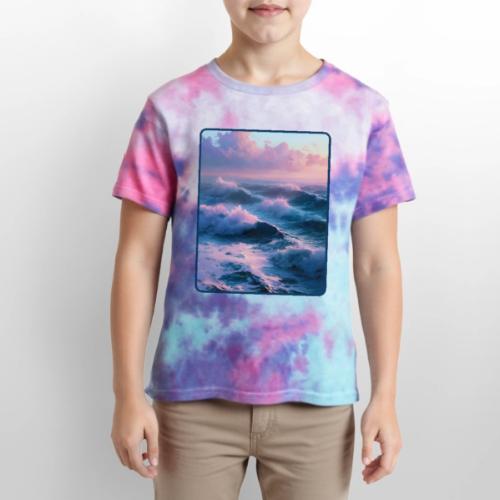 Dreamy Pastel Ocean Sunset Art - Kid's Tie Dye T-Shirt