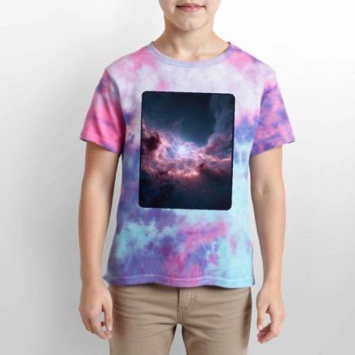 Radiant Cosmic Nebula Artwork - Kid's Tie Dye T-Shirt