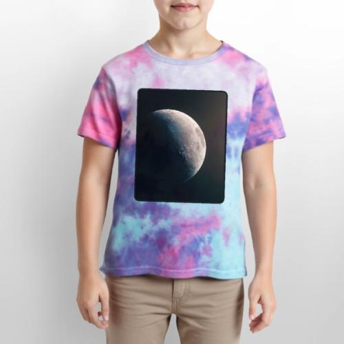 Crescent Moon Celestial Artwork - Kid's Tie Dye T-Shirt