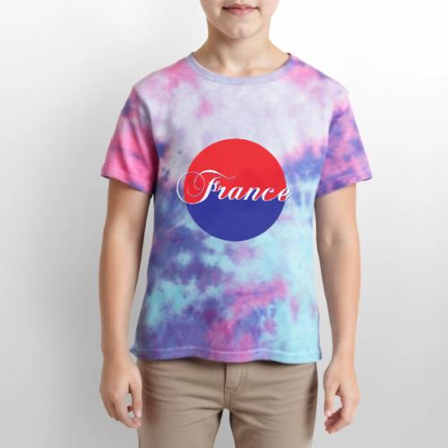 France Tricolore Circle - Kid's Tie Dye T-Shirt