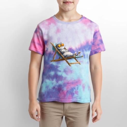 Sunshine Cat Mode - Kid's Tie Dye T-Shirt