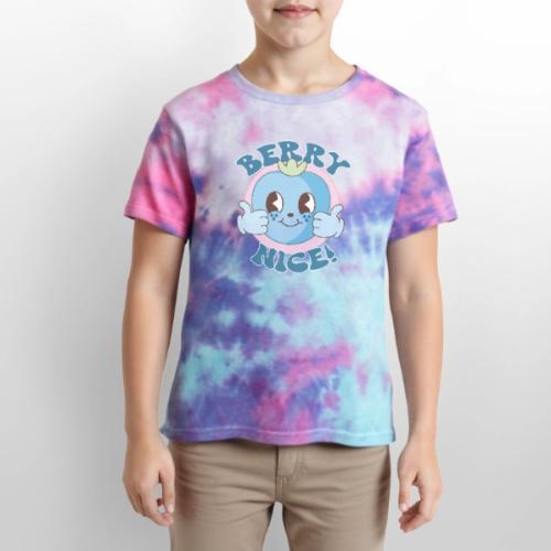 Berry Nice! Cute Blueberry Thumbs Up - Kid's Tie Dye T-Shirt