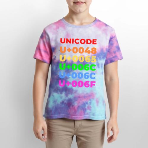 Hello, in unicode - Kid's Tie Dye T-Shirt