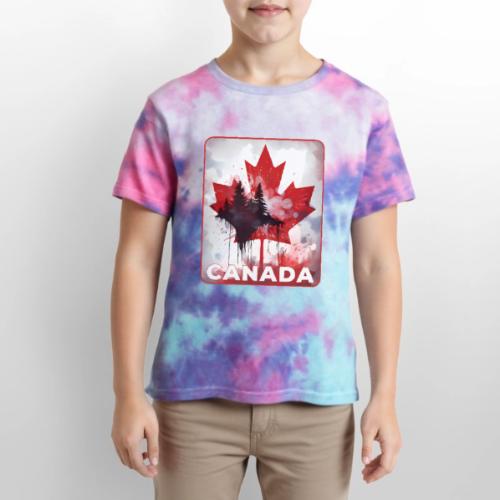 Canada's Maple Leaf Pride - Kid's Tie Dye T-Shirt