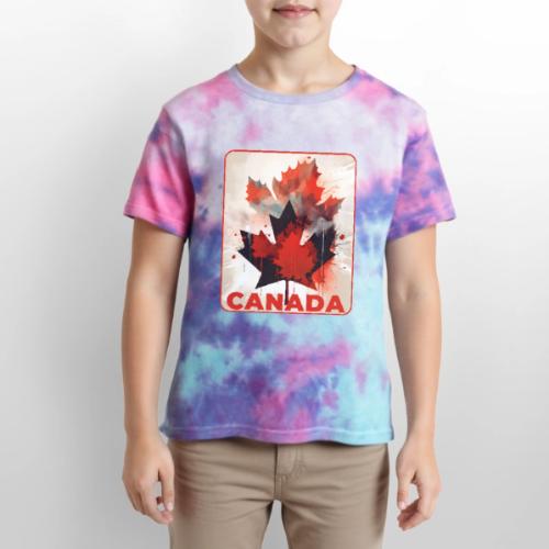 Canada Inked Leaf - Kid's Tie Dye T-Shirt