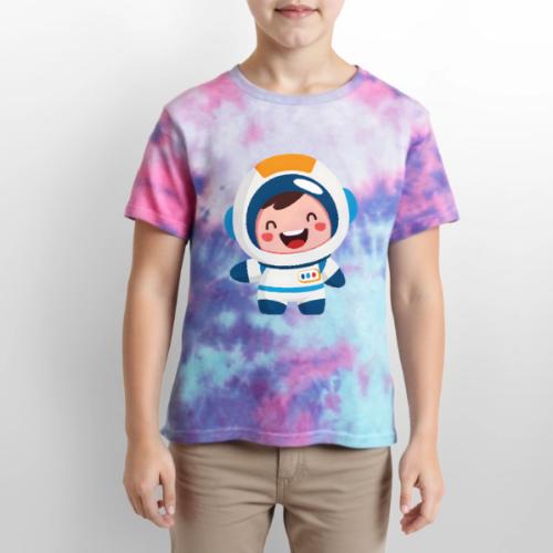 Joyful Baby Astronaut - Kid's Tie Dye T-Shirt