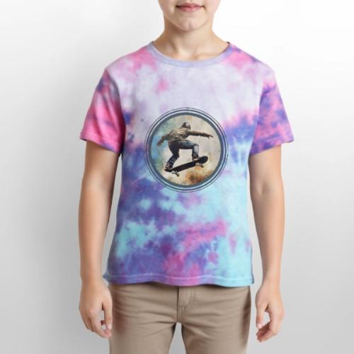 Skateboarding Energy - Kid's Tie Dye T-Shirt