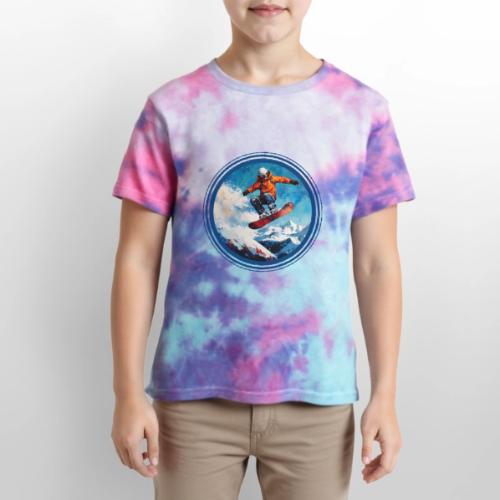 Snowboarding Vibes - Kid's Tie Dye T-Shirt