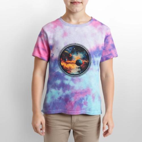 Cosmic Brush Planets - Kid's Tie Dye T-Shirt