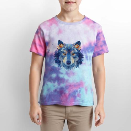 Wolf: Alpha Portrait - Kid's Tie Dye T-Shirt