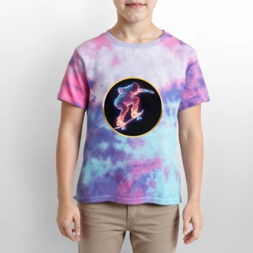 Skateboarding: Neon Skate Orbit - Kid's Tie Dye T-Shirt