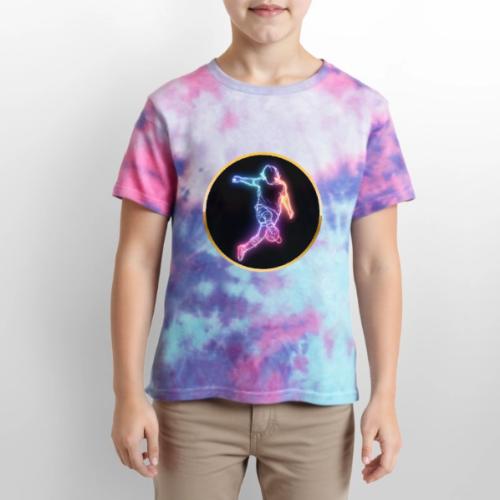 Soccer: Neon Goal Fusion - Kid's Tie Dye T-Shirt