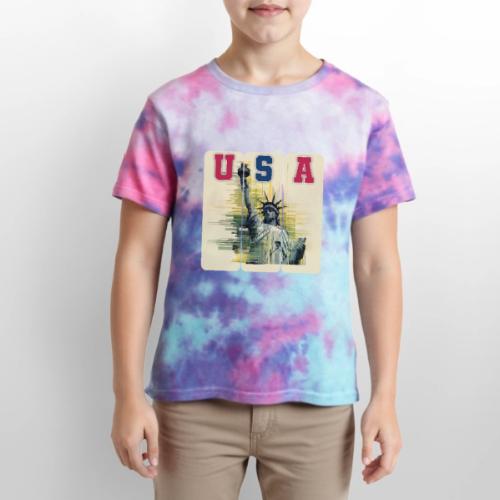 Art illustration of the Statue of Liberty - Kid's Tie Dye T-Shirt