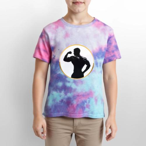 Bodybuilder: Classic Flex Emblem - Kid's Tie Dye T-Shirt