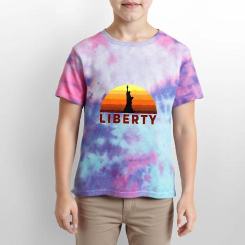 USA: Sunset Liberty Bold - Kid's Tie Dye T-Shirt