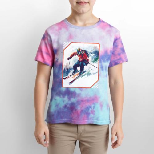 Skiing is Life - Kid's Tie Dye T-Shirt