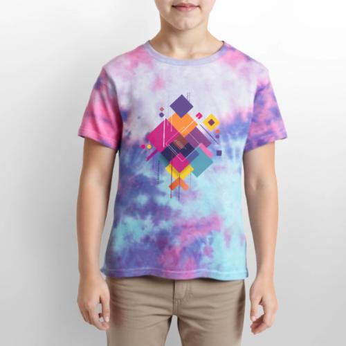 Vibrant Geometry - Kid's Tie Dye T-Shirt