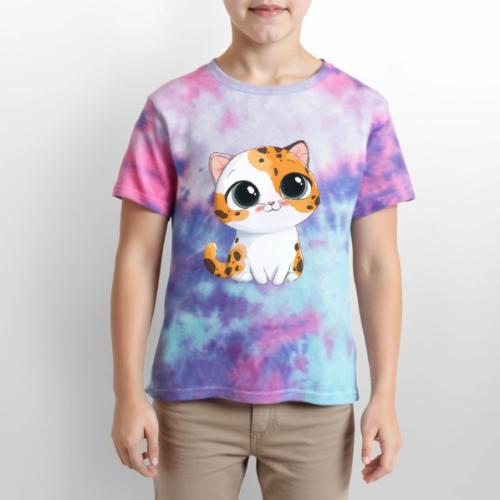 Kitten: Purrfectly Adorable - Kid's Tie Dye T-Shirt