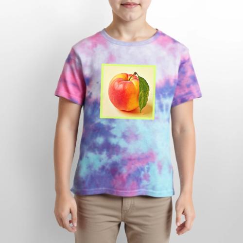 Feel the Fresh Peach Summer Vibe Design - Kid's Tie Dye T-Shirt
