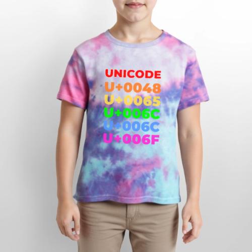 Hello, in unicode - Kid's Tie Dye T-Shirt