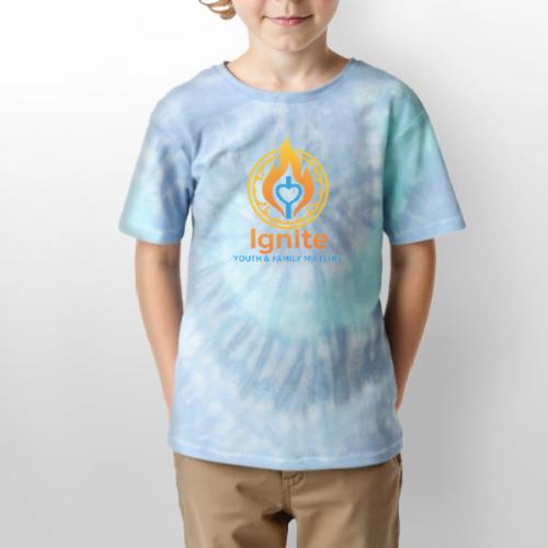 Ignite Youth and Family Logo - Kid's Tie Dye T-Shirt