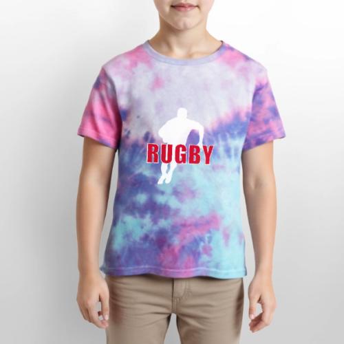 Bold Rugby Action Silhouette - Kid's Tie Dye T-Shirt