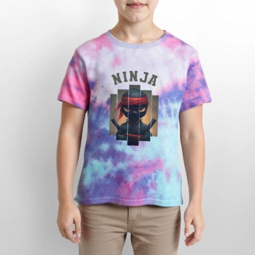 Cartoon Ninja Vibes - Kid's Tie Dye T-Shirt