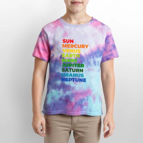 Color the solar system - Kid's Tie Dye T-Shirt