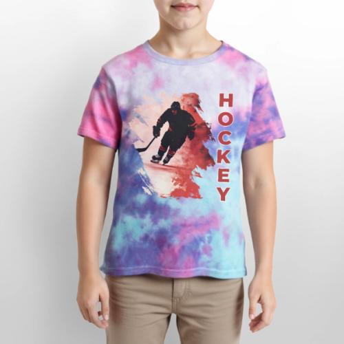 Hockey Fire - Kid's Tie Dye T-Shirt